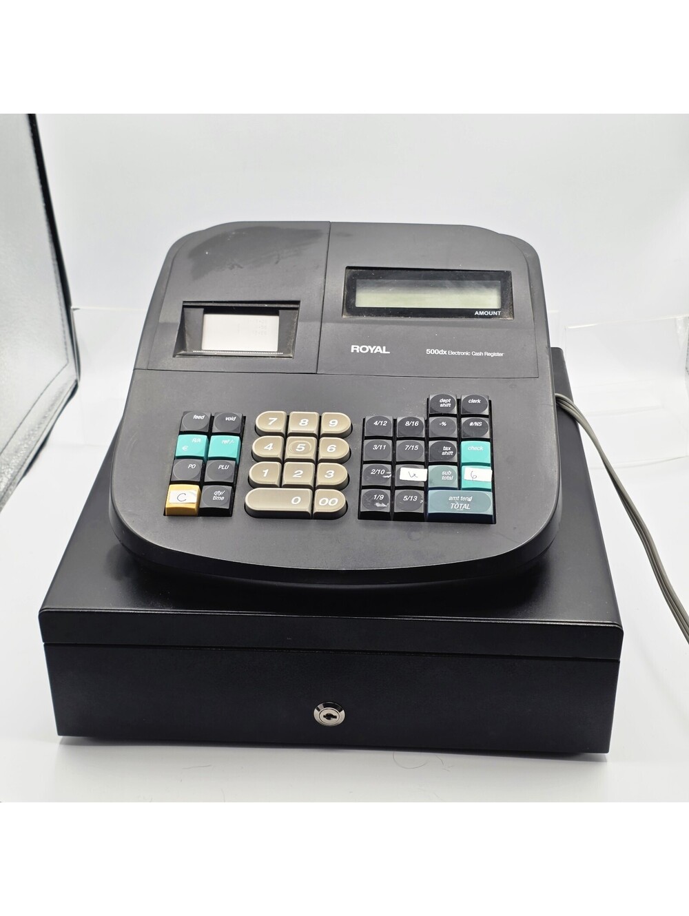 Royal 500DX Electronic Cash Register w/ Cash Drawer Powers On No Key AS-IS